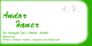 andor haner business card